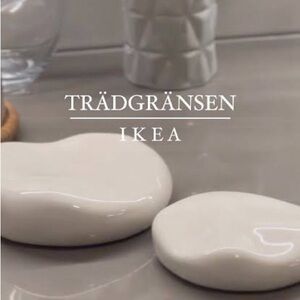 NIB - Rare IKEA TRADGRANSEN TRÄDGRÄNSEN 4pc Wall Decoration Ceramic Stones
